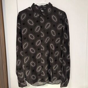 The Kooples Black and White Patterned Men's Shirt